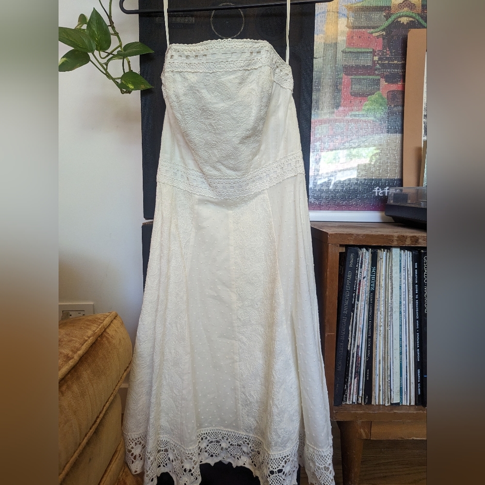 Black house white market lace dress